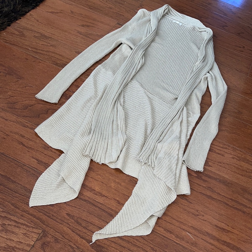 Ava Couture gold sparkly cardigan